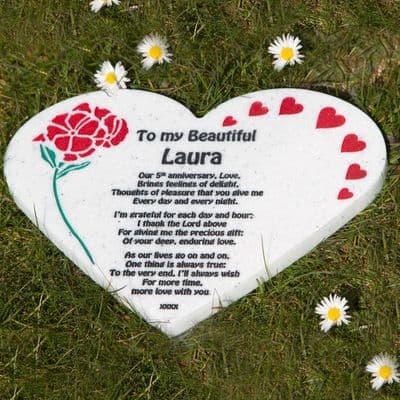 Engraved Stone-Like Corian Hearts