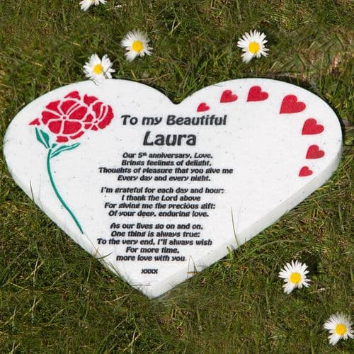 Engraved Stone-Like Hearts - Valentine Gift | The Sign Maker Shop
