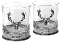 Whisky Glass with Pewter Stag - Engravable| The Sign Maker Shop