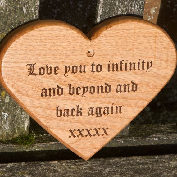 Engraved Wooden Heart - Valentines Day Gift |The Sign Maker Shop