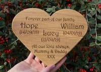 Engraved Wooden Heart Shaped Plaque
