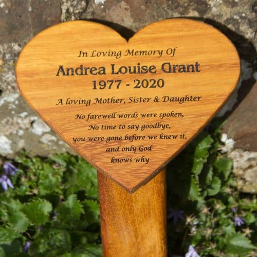 Engraved Wooden Heart Shaped Plaque