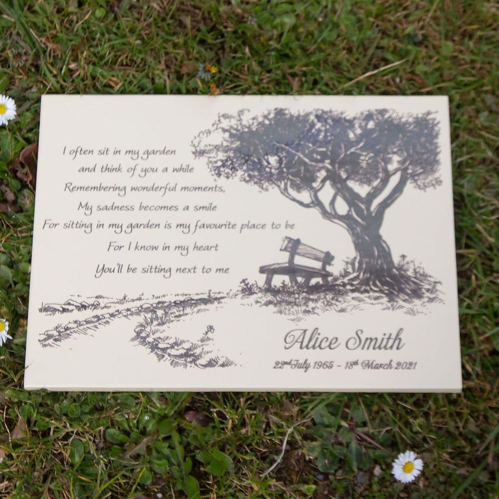 Etched Slate Memorial - 12mm thick