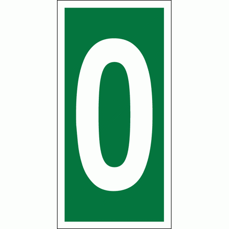 Evacuation Route Number Sign - 4200 - Number 0