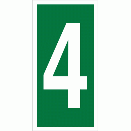 Evacuation Route Number Sign - 4204 - Number 4