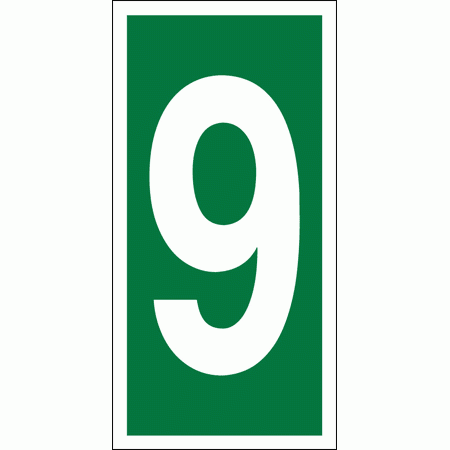 Evacuation Route Number Sign - 4209 - Number 9