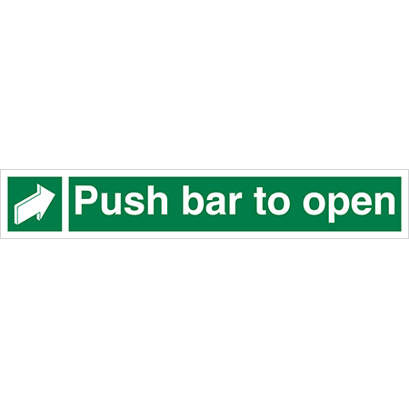 Evacuation Route Sign - 4478 - Push Bar To Open