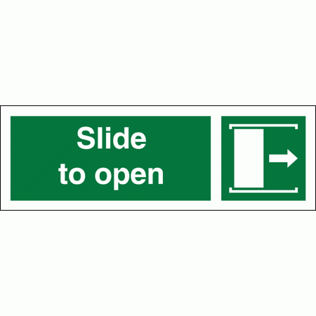 Evacuation Route Sign - 4483 - Slide Right To Open