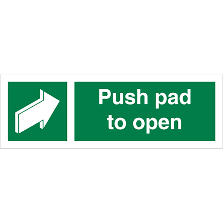 Evacuation Route Sign - 4487 - Push Pad To Open