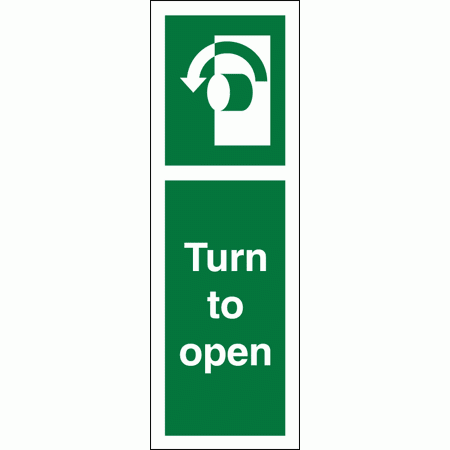 Evacuation Route Sign - 4490 - Turn Left To Open