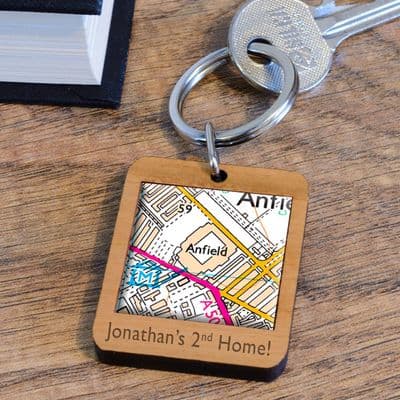 Favourite Football Ground - Wooden Key Ring