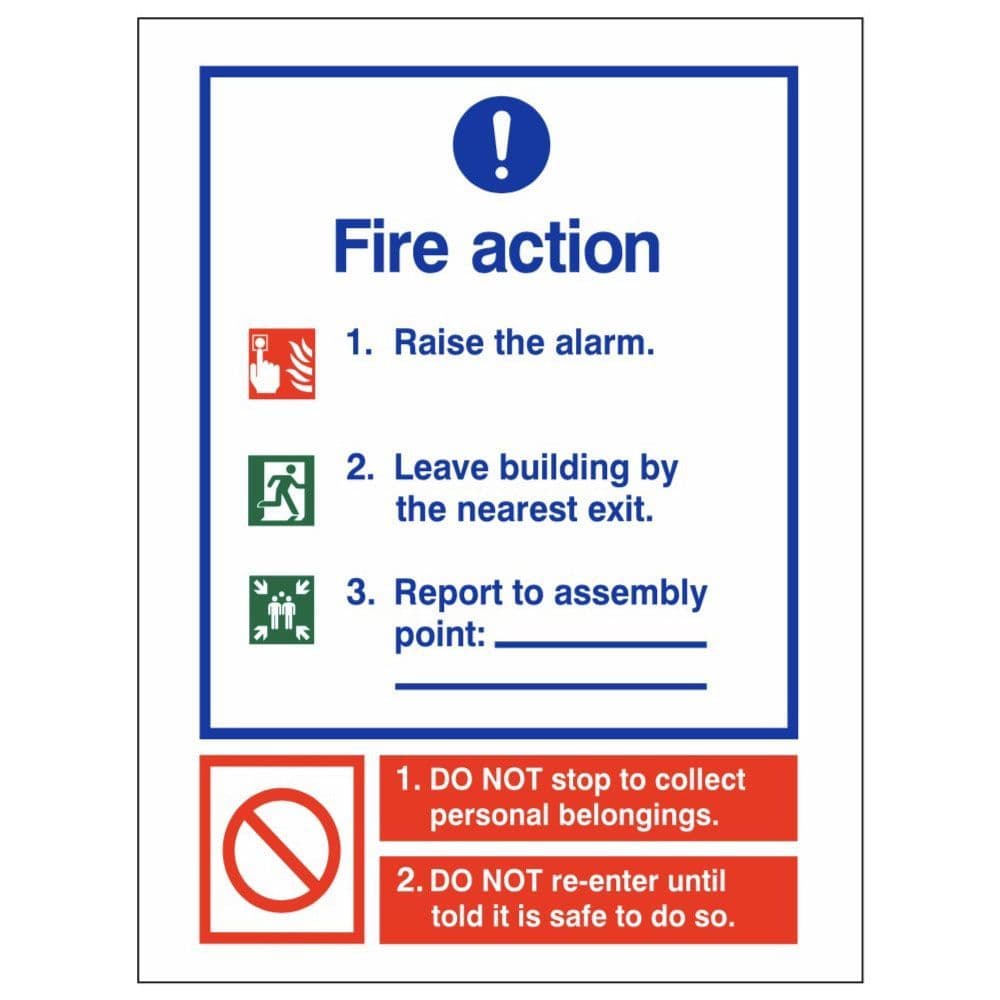 Fire Action Sign - ACT - 18