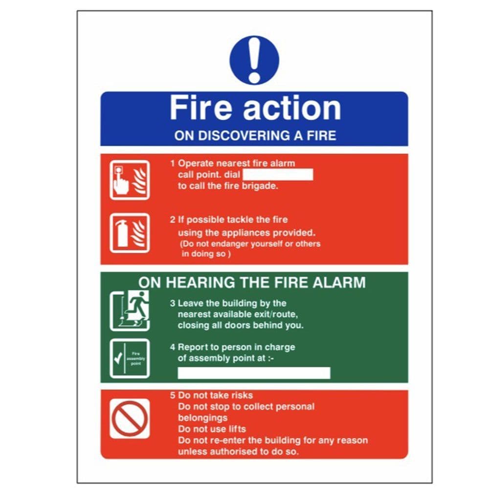 Fire Action Sign - ACT - 253