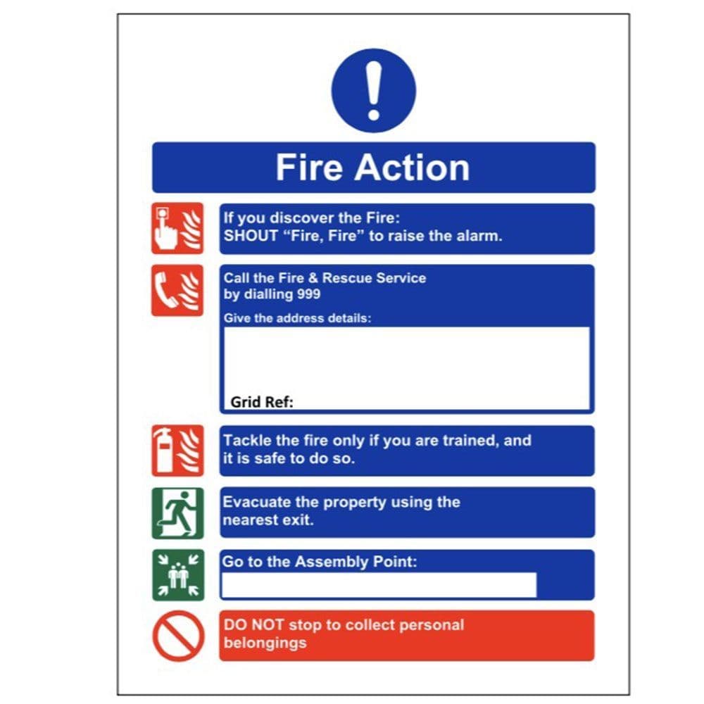 Fire Action Sign - ACT - 257