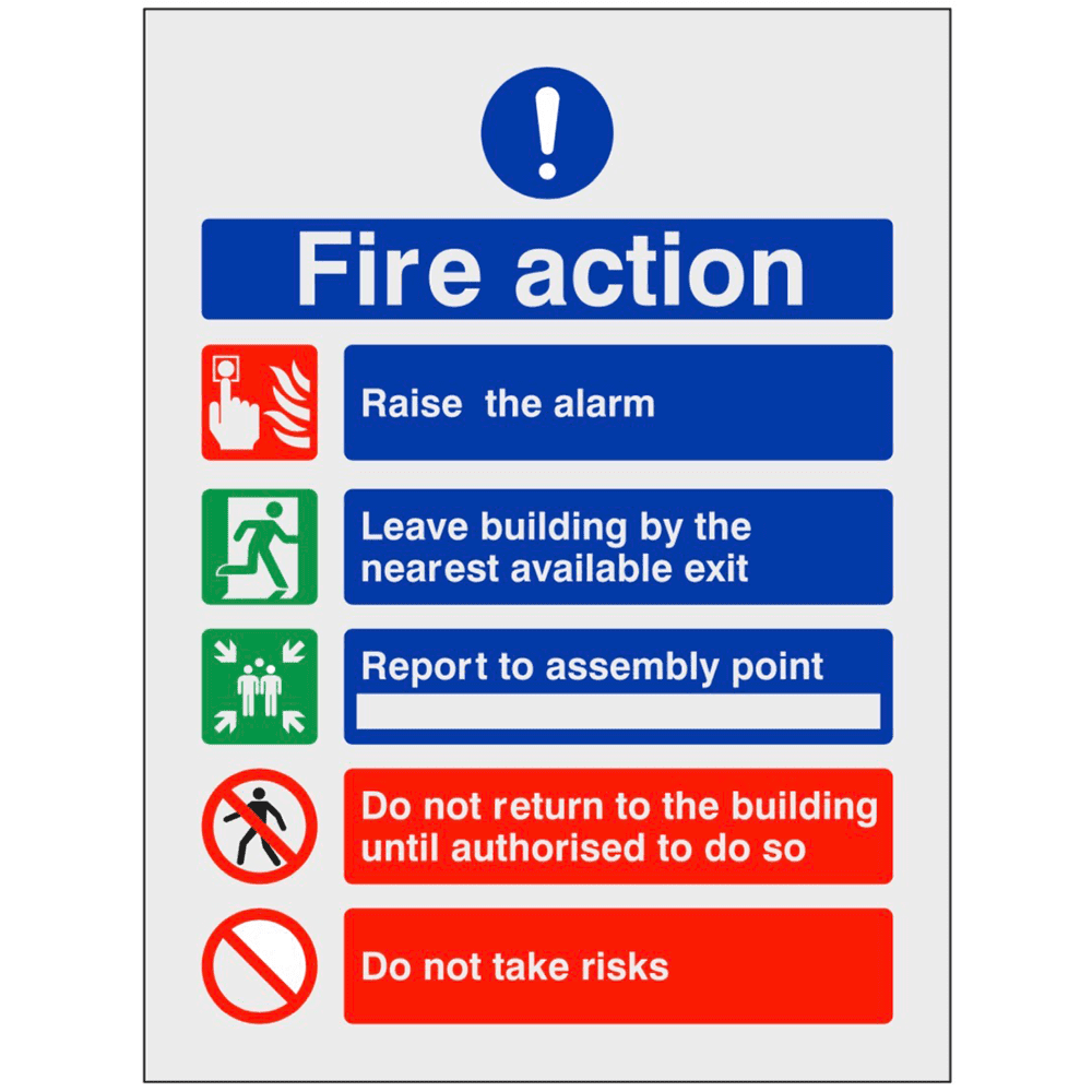 Fire Action Sign - BA - 45