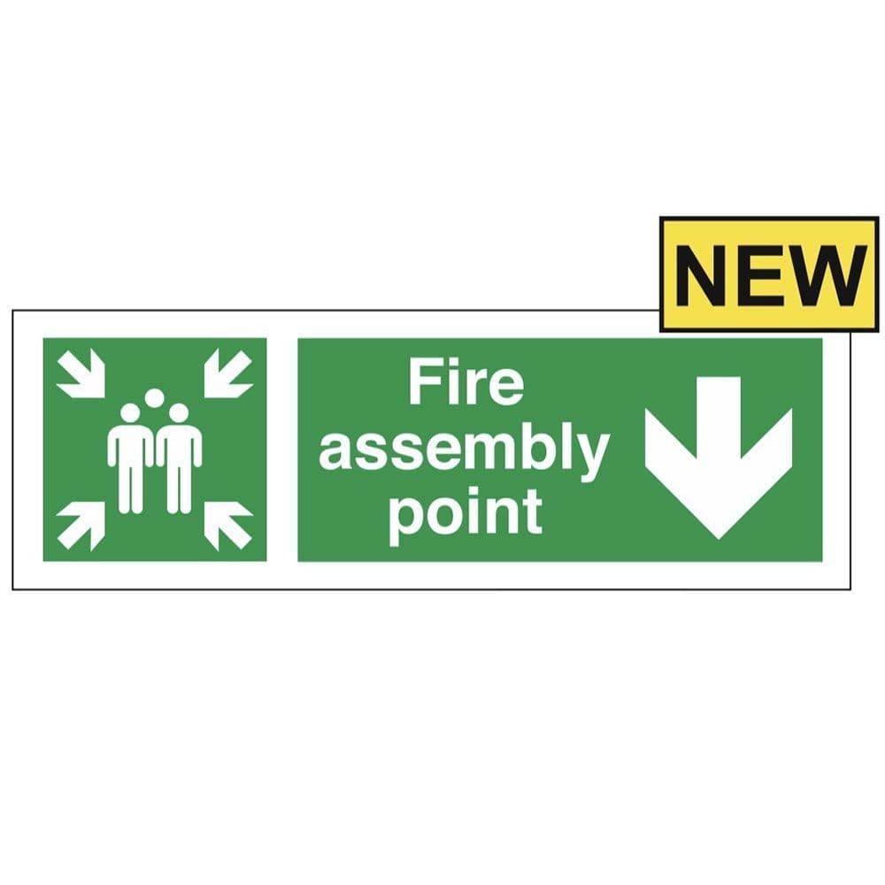 Fire Assembly Point Sign - FEF - Arrow Down