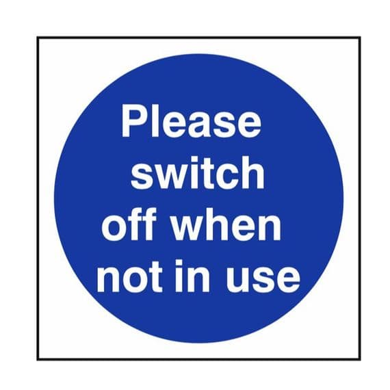 Fire Door Signs - MAD - Please Switch Off When Not In Use