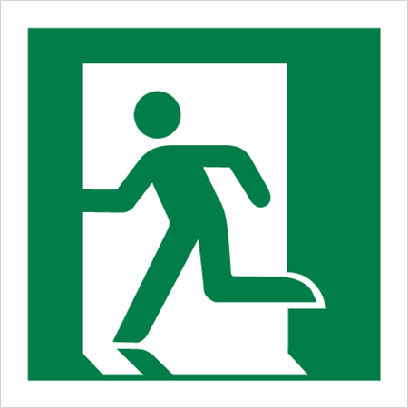 Fire Exit Running Man Sign - 4428 - Left Facing Running Man