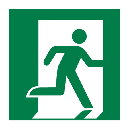 Fire Exit Running Man Sign - FE - Right Facing Running Man