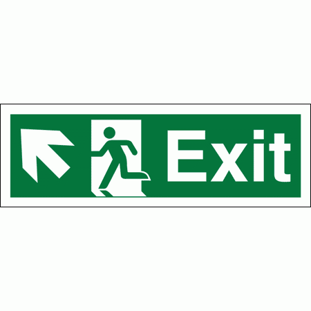 Fire Exit Sign - 4361 - Arrow Up and Left