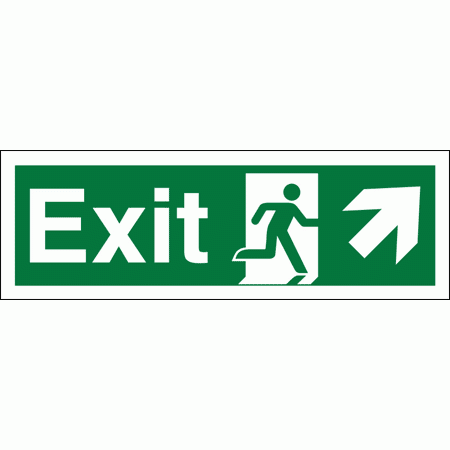 Fire Exit Sign - 4362 - Arrow Up and Right
