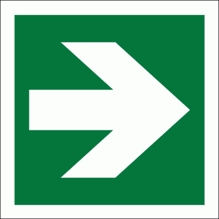 Fire Exit Sign - 4420 - Horizontal Arrow Right