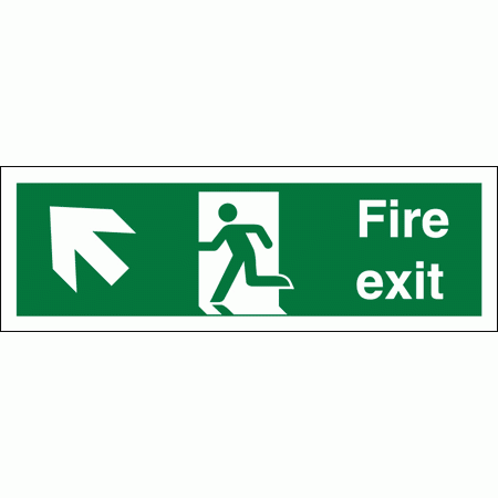 Fire Exit Sign - 4642 - Arrow Up And Left