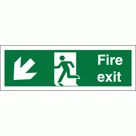 Fire Exit Sign - 4646 - Arrow Down And Left