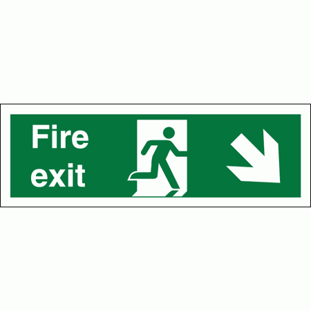 Fire Exit Sign - 4647 - Arrow Down And Right