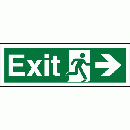 Fire Exit Sign - EX - Arrow Right