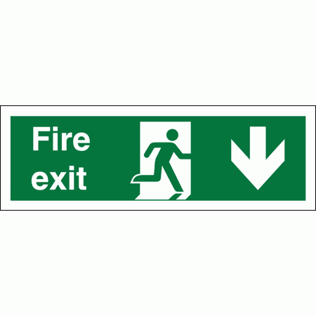 Fire Exit Sign - FE - Arrow Down
