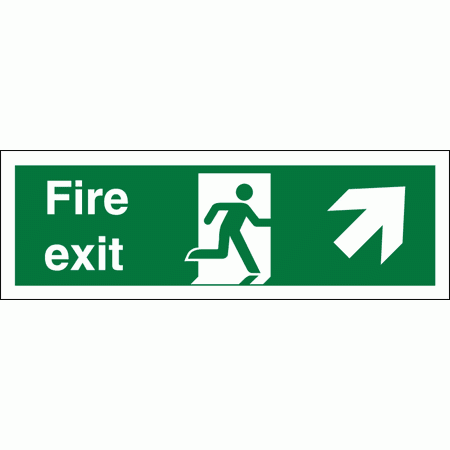 Fire Exit Sign - FE - Arrow Up And Right