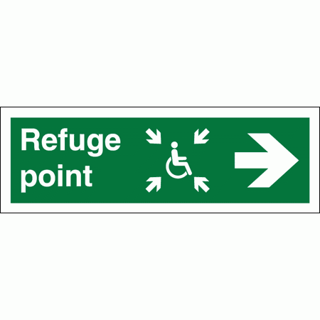 Fire Refuge Point Sign - 4815 - Fire Refuge, Arrow Right