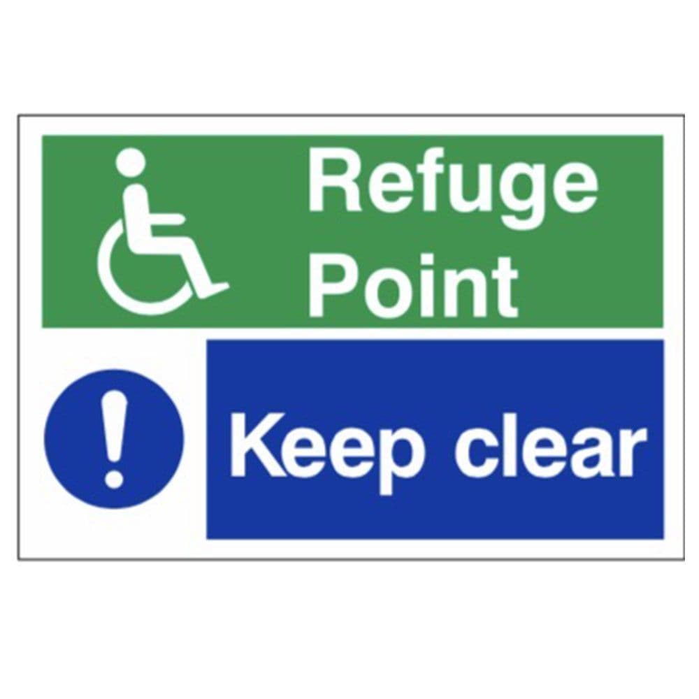 Fire Refuge Point Sign - FER - Fire Refuge Point Sign Keep Clear