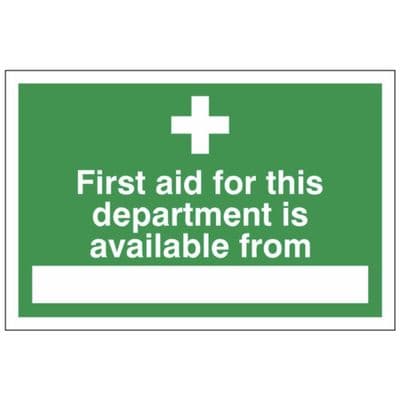 First Aid Sign - FA - First Aid For This Department Is Available From