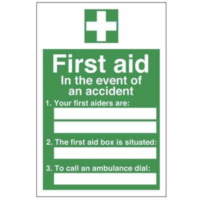 First Aid Sign - FA - First Aiders /Nearest First Aid Box/To Call Ambulance