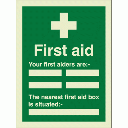 First Aid Sign - First Aiders Sign/Nearest First Aid Box (4159)