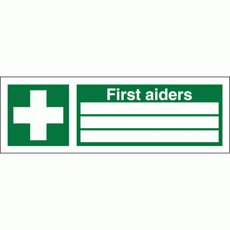 First Aid Sign - First Aiders Sign With 3 Spaces (4193)