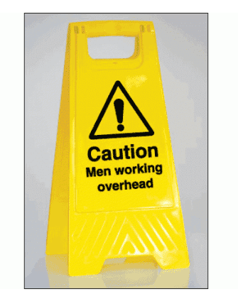Freestanding Hazard Sign - Caution Men Working Overhead (2744)