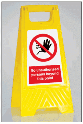 Freestanding Security Sign - No Unauthorised Persons Beyond This Point (2748)