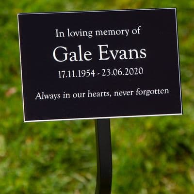 Good Value Memorial  on Wrought Iron Tree Stake - Standard Wording - 3.2mm Acrylic