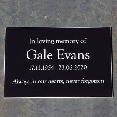 Good Value Memorial Plaque  - Standard Wording - 3.2mm Acrylic