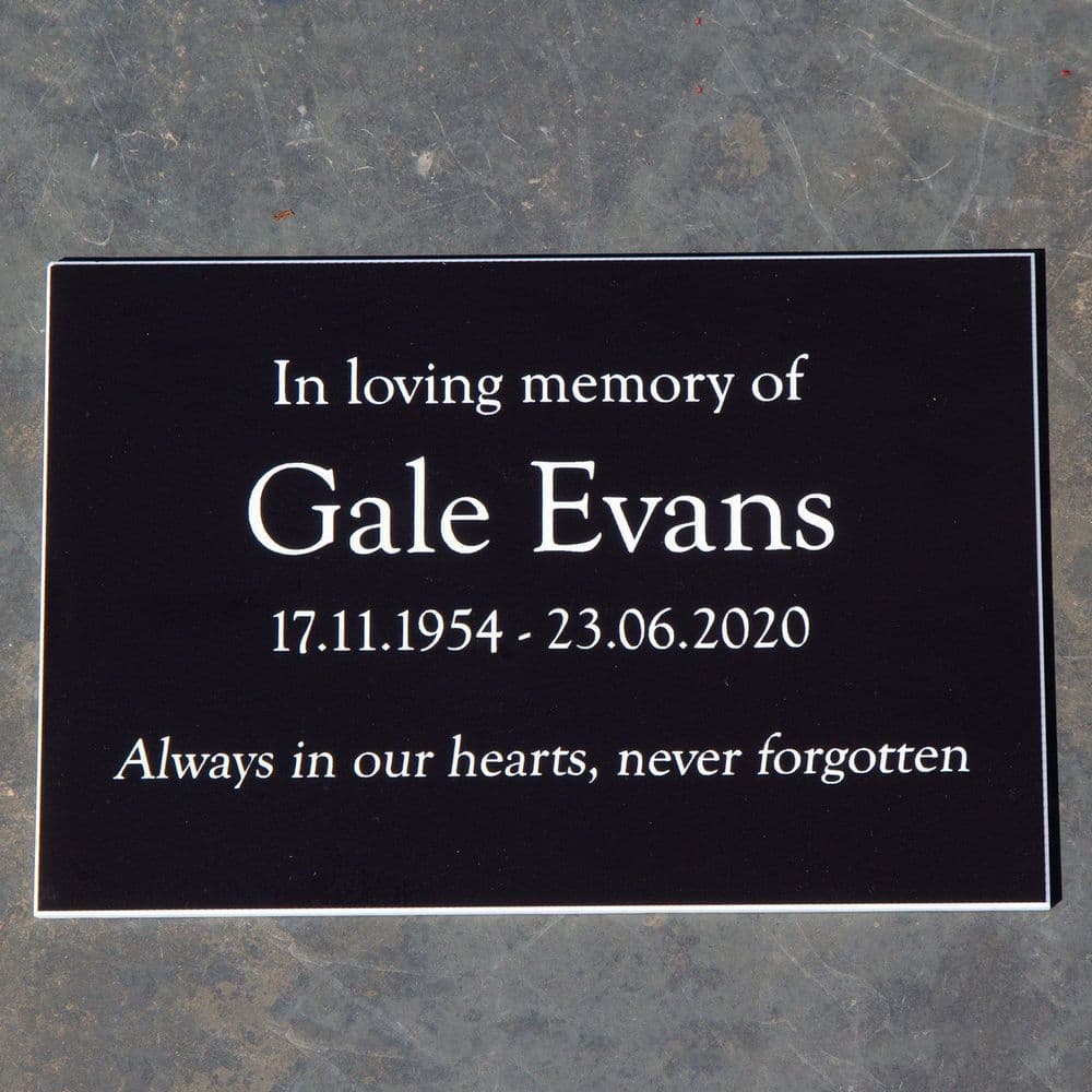 Good Value Memorial Plaque - Standard Wording - 3.2mm Acrylic