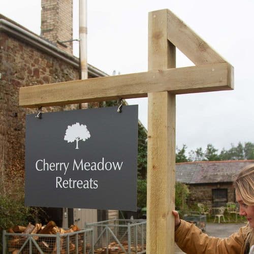 Good Value - Rustic Post with Arm & Fixings | The Sign Maker Shop