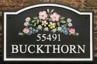 Hand Painted Arch Top Cast Sign with Motif | The Sign Maker Shop