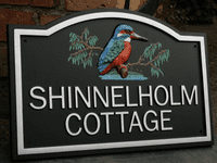 Hand Painted Arch Top Cast Sign with Motif | The Sign Maker Shop