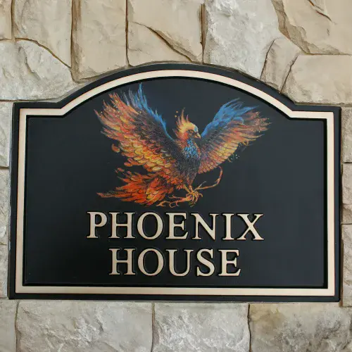 Hand Painted Arch Top Cast Sign with Motif | The Sign Maker Shop