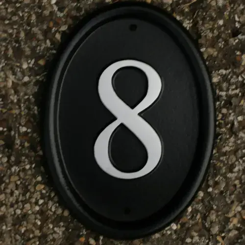 Hand Painted Cast Oval House Number STHN1 - Portrait or Landscape