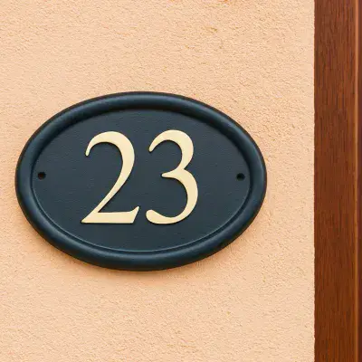 Hand Painted Cast Oval House Number STHN1 - Portrait or Landscape