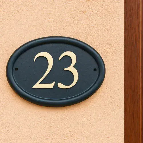 Hand Painted Cast Oval House Number STHN1 - Portrait or Landscape